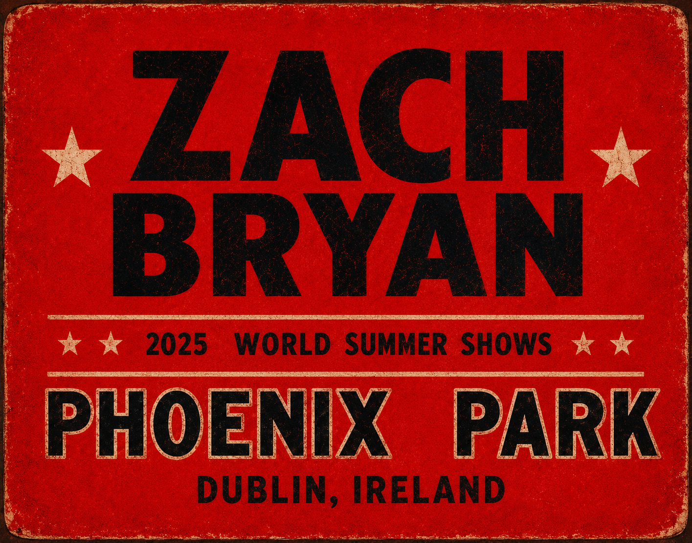 Zach Bryan Phoenix Park poster