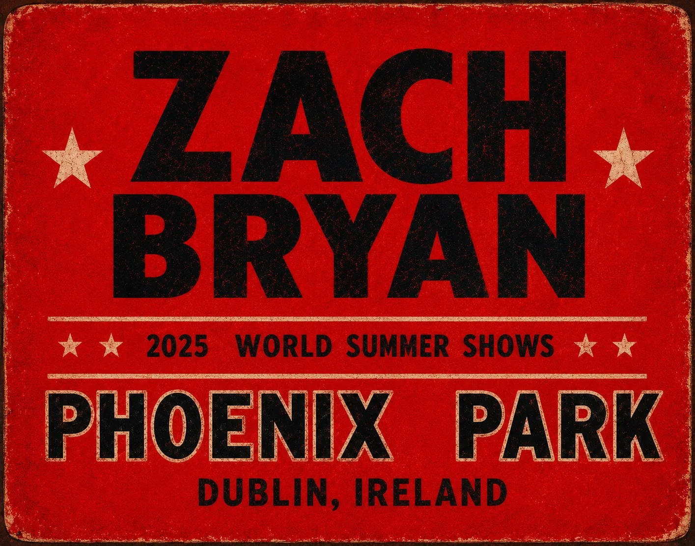Zach Bryan Phoenix Park poster