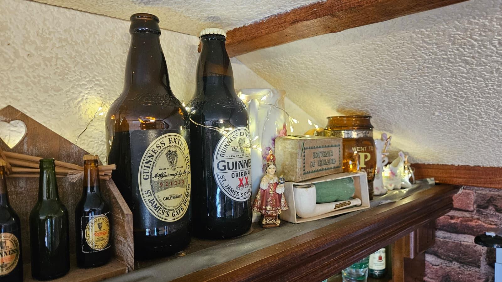 Guinness shelf detail inside the bar