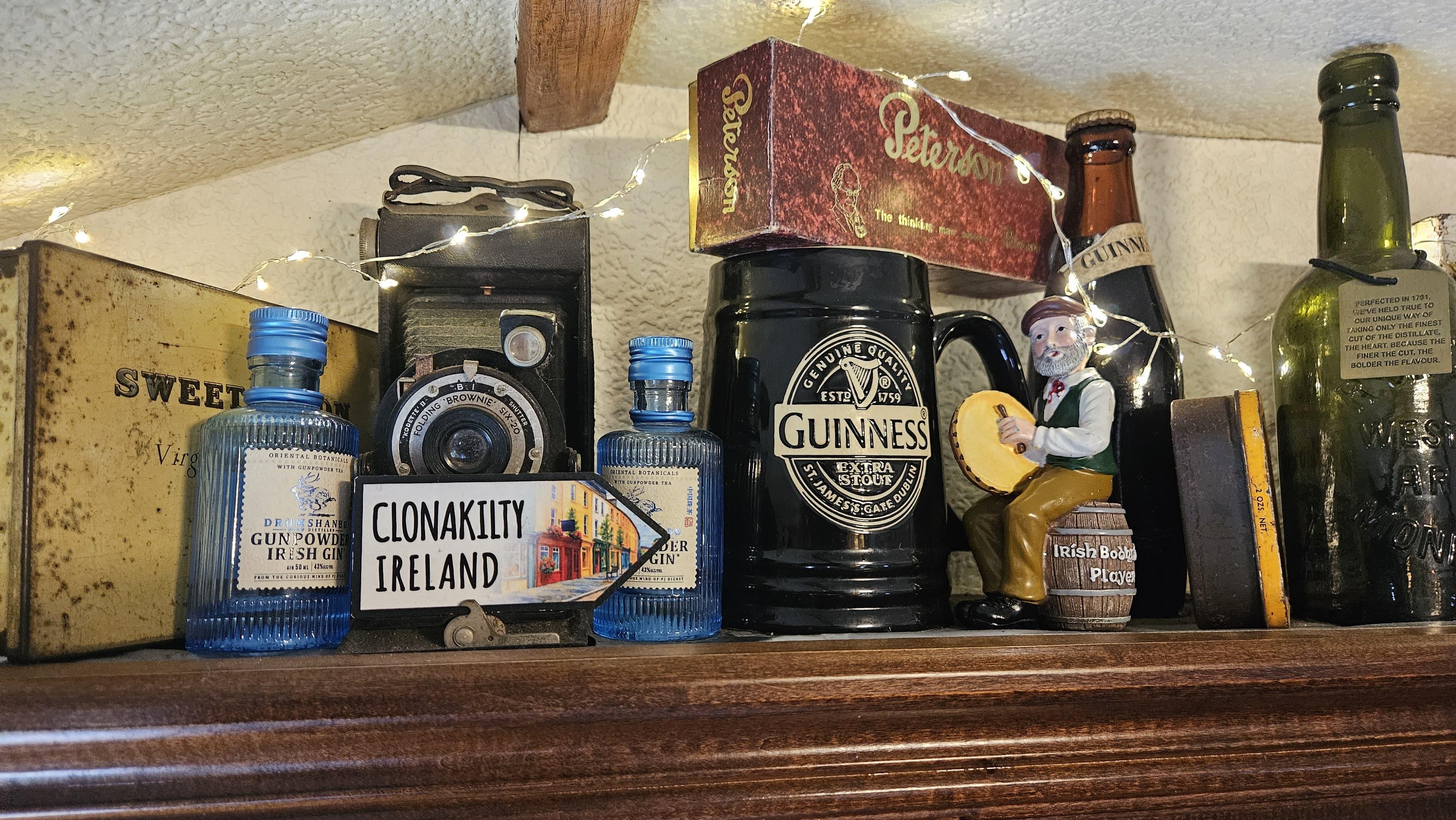 Clonakilty shelf detail with vintage memorabilia