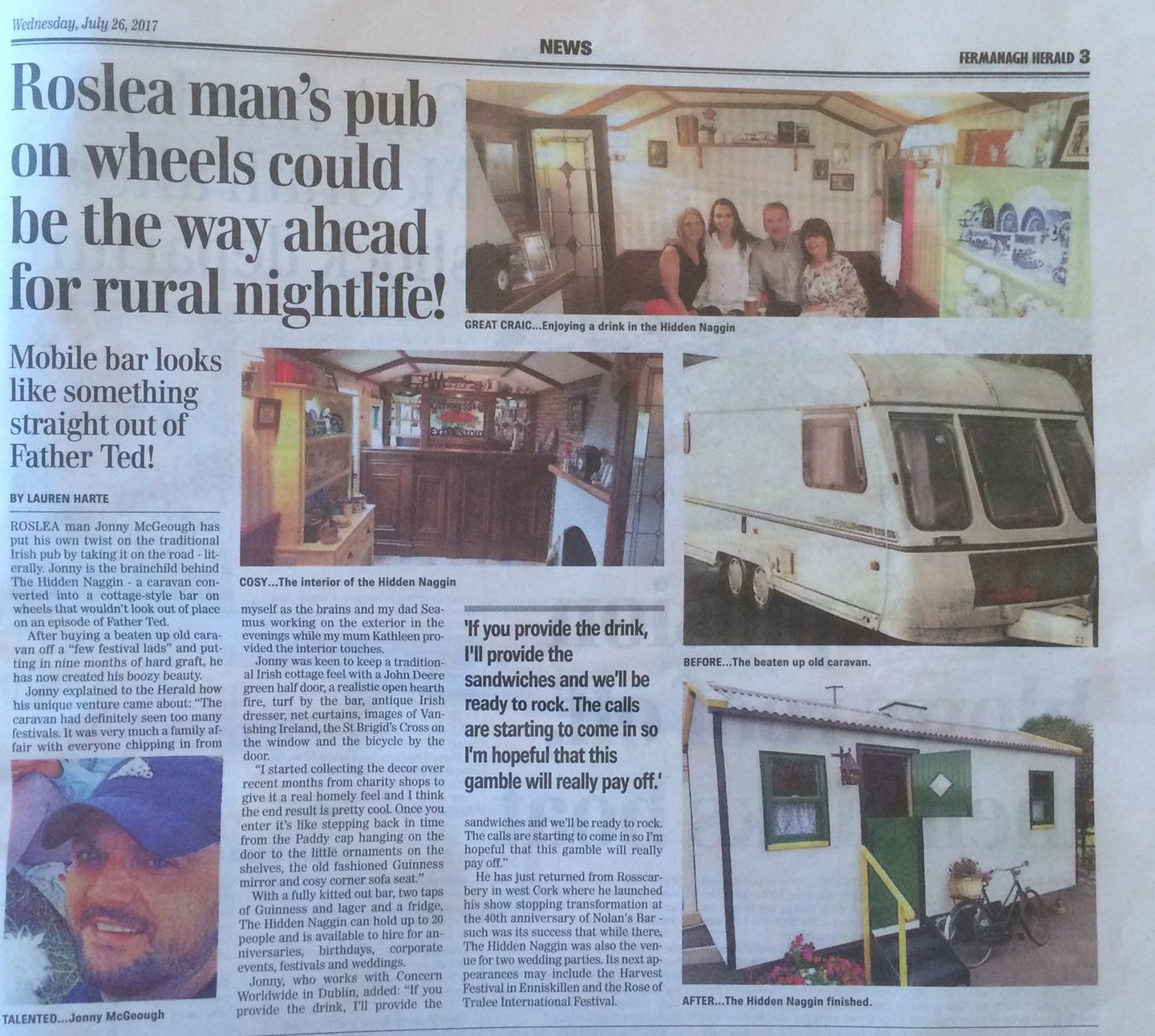 Fermanagh Herald article about The Hidden Naggin